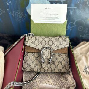 Gucci AUTHENTIC GG Supreme Monogram Mini Dionysus Bag